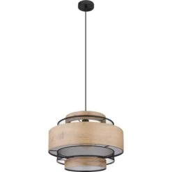 Globo Pendelleuchte Soeni 1-flammig Schwarz Matt 450 X 1200 Mm -Globo Lighting 9007371433834 3749 S 03