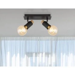 Globo Strahler Matti 2-flammig Schwarz Matt 295 X 80 X 145 Mm