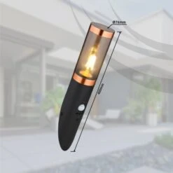 Globo Außenleuchte Mit Bewegungsmelder Boston 1-flg. Schwarz-Rauchfarb. 7,6x41cm -Globo Lighting 9007371433926 3749 S 09