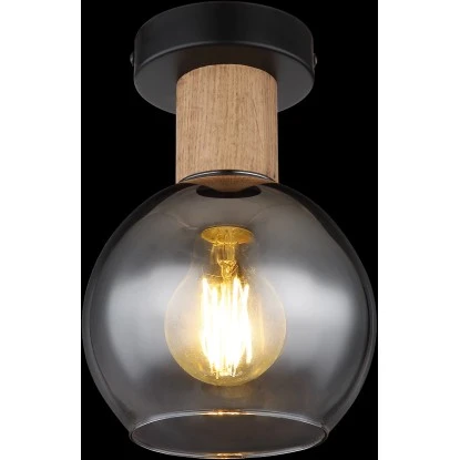 Globo Deckenleuchte Moitas 1-flammig Schwarz Matt-Rauchfarben 150 X 220 Mm 6 Globo Deckenleuchte Moitas 1-flammig Schwarz Matt-Rauchfarben 150 X 220 Mm – Bild 4