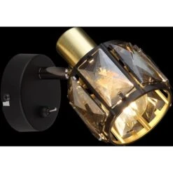 Globo Wandlampe Indiana 1-flammig Schwarz-Gold Rauchfarben 9,2 X 12,5 Cm -Globo Lighting 9007371434053 3749 S 02
