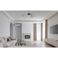 Globo Deckenleuchte Jorge 4-flammig Schwarz Matt-Rauchfarben 525 X 300 X 150 Mm