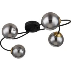 Globo Deckenleuchte Jorge 4-flammig Schwarz Matt-Rauchfarben 525 X 300 X 150 Mm 13 Globo Deckenleuchte Jorge 4-flammig Schwarz Matt-Rauchfarben 525 X 300 X 150 Mm -Globo Lighting 9007371434190 3749 S 02