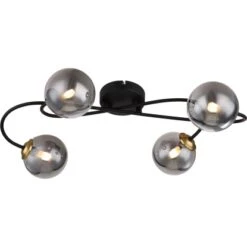 Globo Deckenleuchte Jorge 4-flammig Schwarz Matt-Rauchfarben 525 X 300 X 150 Mm 14 Globo Deckenleuchte Jorge 4-flammig Schwarz Matt-Rauchfarben 525 X 300 X 150 Mm -Globo Lighting 9007371434190 3749 S 03