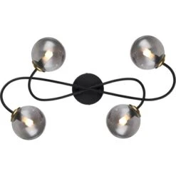 Globo Deckenleuchte Jorge 4-flammig Schwarz Matt-Rauchfarben 525 X 300 X 150 Mm 15 Globo Deckenleuchte Jorge 4-flammig Schwarz Matt-Rauchfarben 525 X 300 X 150 Mm -Globo Lighting 9007371434190 3749 S 04