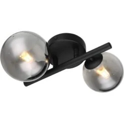 Globo LED-Wandleuchte Riha 2-flammig Schwarz Matt-Rauchfarben 240 X 250 X 125 Mm -Globo Lighting 9007371434237 3749 S 01