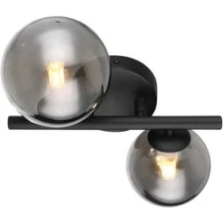 Globo LED-Wandleuchte Riha 2-flammig Schwarz Matt-Rauchfarben 240 X 250 X 125 Mm -Globo Lighting 9007371434237 3749 S 03