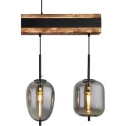 Globo Pendelleuchte 4-flammig Schwarz Matt-Rauchfarben 1000 X 185 X 1200 Mm -Globo Lighting 9007371434817 3749 CU 01