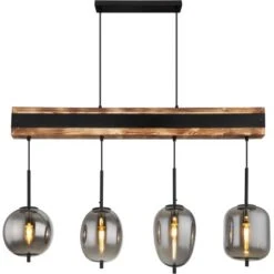 Globo Pendelleuchte 4-flammig Schwarz Matt-Rauchfarben 1000 X 185 X 1200 Mm -Globo Lighting 9007371434817 3749 S 03
