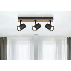 Globo Strahler Robby 3-flammig Schwarz Matt 410 X 60 X 135 Mm