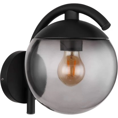 Globo Außenleuchte 1-flammig Schwarz Matt-Rauchfarben 200 X 245 Mm 4 Globo Außenleuchte 1-flammig Schwarz Matt-Rauchfarben 200 X 245 Mm – Bild 2