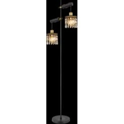 Globo Stehlampe Comma 2-flammig Schwarz-Gold 510 X 250 X 1680 Mm -Globo Lighting 9007371436071 3749 S 02