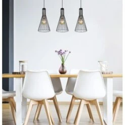 Globo Pendelleuchte Milli 3-flammig Schwarz 840 X 200 X 1200 Mm