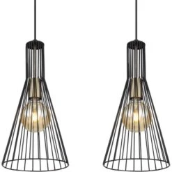 Globo Pendelleuchte Milli 3-flammig Schwarz 840 X 200 X 1200 Mm -Globo Lighting 9007371436385 3749 CU 01