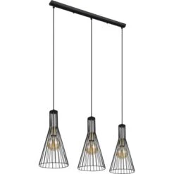 Globo Pendelleuchte Milli 3-flammig Schwarz 840 X 200 X 1200 Mm -Globo Lighting 9007371436385 3749 S 03