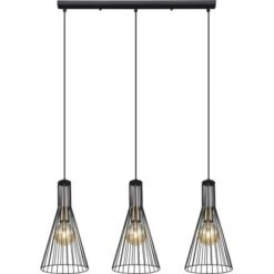 Globo Pendelleuchte Milli 3-flammig Schwarz 840 X 200 X 1200 Mm -Globo Lighting 9007371436385 3749 S 04