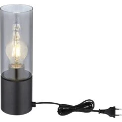 Globo Tischlampe Annika 1-flammig Schwarz Matt-Rauchfarben 90 X 300 Mm -Globo Lighting 9007371436767 3749 S 03