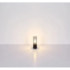 Globo Tischlampe Annika 1-flammig Schwarz Matt-Rauchfarben 90 X 300 Mm -Globo Lighting 9007371436767 3749 S 05