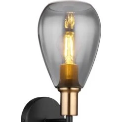 Globo Wandlampe Fanni 1-flammig Schwarz Matt-Rauchfarben 150 X 480 Mm -Globo Lighting 9007371436798 3749 CU 01