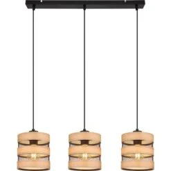 Globo Pendelleuchte Soeni 3-flammig Schwarz Matt 750 X 180 X 1200 Mm -Globo Lighting 9007371436835 3749 S 04