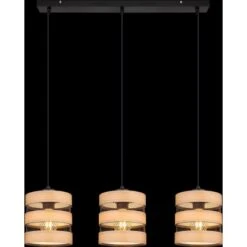 Globo Pendelleuchte Soeni 3-flammig Schwarz Matt 750 X 180 X 1200 Mm -Globo Lighting 9007371436835 3749 S 05