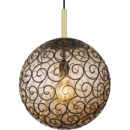Globo Pendelleuchte Fitz 1-flammig Schwarz Matt-Gold Rauchfarben 350 X 1200 Mm 10 Globo Pendelleuchte Fitz 1-flammig Schwarz Matt-Gold Rauchfarben 350 X 1200 Mm – Bild 8