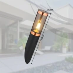 Globo Außenleuchte Boston 1-flammig Schwarz Rauchfarben 76 X 410 Mm 23 Globo Außenleuchte Boston 1-flammig Schwarz Rauchfarben 76 X 410 Mm -Globo Lighting 9007371436927 3749 S 09