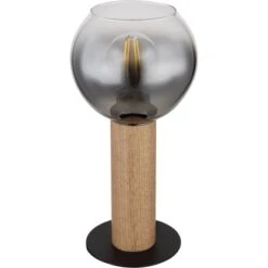 Globo Tischlampe Moitas 1-flammig Schwarz Matt-Rauchfarben 150 X 300 Mm -Globo Lighting 9007371436965 3749 S 03