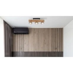 Globo Deckenleuchte Moitas 3-flammig Schwarz Matt-Rauchfarben 650 X 150 X 280 Mm