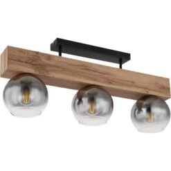 Globo Deckenleuchte Moitas 3-flammig Schwarz Matt-Rauchfarben 650 X 150 X 280 Mm -Globo Lighting 9007371436972 3749 S 03