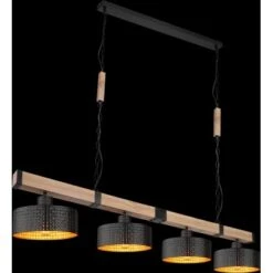 Globo Pendelleuchte Rielly 4-flammig Schwarz Matt 1400 X 250 X 1200 Mm -Globo Lighting 9007371437153 3749 S 02