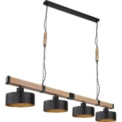 Globo Pendelleuchte Rielly 4-flammig Schwarz Matt 1400 X 250 X 1200 Mm -Globo Lighting 9007371437153 3749 S 03