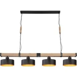 Globo Pendelleuchte Rielly 4-flammig Schwarz Matt 1400 X 250 X 1200 Mm -Globo Lighting 9007371437153 3749 S 04