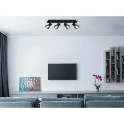 Globo Strahler Claude 4-flammig Schwarz Matt-Rauchfarben 500 X 70 X 155 Mm