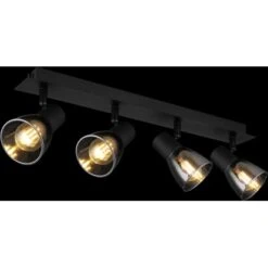 Globo Strahler Claude 4-flammig Schwarz Matt-Rauchfarben 500 X 70 X 155 Mm -Globo Lighting 9007371437207 3749 S 02