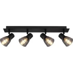 Globo Strahler Claude 4-flammig Schwarz Matt-Rauchfarben 500 X 70 X 155 Mm -Globo Lighting 9007371437207 3749 S 04