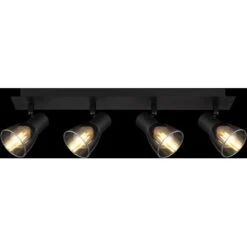 Globo Strahler Claude 4-flammig Schwarz Matt-Rauchfarben 500 X 70 X 155 Mm -Globo Lighting 9007371437207 3749 S 05