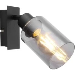 Globo Strahler Hadera 1-flammig Schwarz Matt-Rauchfarben 90 X 200 Mm -Globo Lighting 9007371437214 3749 S 01