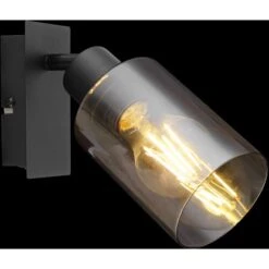 Globo Strahler Hadera 1-flammig Schwarz Matt-Rauchfarben 90 X 200 Mm -Globo Lighting 9007371437214 3749 S 02