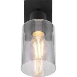 Globo Strahler Hadera 1-flammig Schwarz Matt-Rauchfarben 90 X 200 Mm -Globo Lighting 9007371437214 3749 S 04