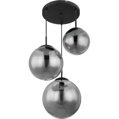 Globo Pendelleuchte Joel 3-flammig Schwarz Matt-Rauchfarben 520 X 800 Mm 5 Globo Pendelleuchte Joel 3-flammig Schwarz Matt-Rauchfarben 520 X 800 Mm – Bild 3