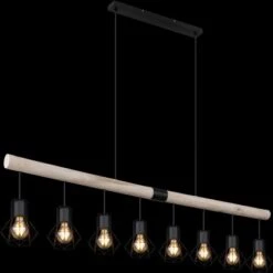 Globo Pendelleuchte 8-flammig Schwarz Matt 1400 X 133 X 1200 Mm -Globo Lighting 9007371437856 3749 S 02