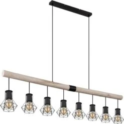 Globo Pendelleuchte 8-flammig Schwarz Matt 1400 X 133 X 1200 Mm -Globo Lighting 9007371437856 3749 S 03