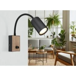 Globo Wandlampe Robby 1-flammig Schwarz Matt 70 X 425 Mm