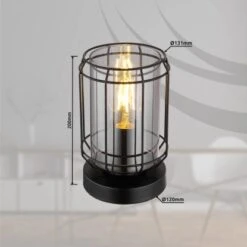 Globo Tischlampe Kammi 1-flammig Schwarz 131 X 200 Mm -Globo Lighting 9007371438259 3749 S 04