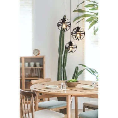 Globo Pendelleuchte 3-flammig Schwarz Matt 470 X 1200 Mm 3 Globo Pendelleuchte 3-flammig Schwarz Matt 470 X 1200 Mm