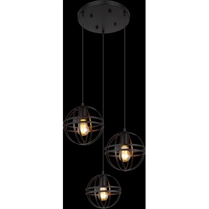Globo Pendelleuchte 3-flammig Schwarz Matt 470 X 1200 Mm 6 Globo Pendelleuchte 3-flammig Schwarz Matt 470 X 1200 Mm – Bild 4