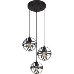 Globo Pendelleuchte 3-flammig Schwarz Matt 470 X 1200 Mm 12 Globo Pendelleuchte 3-flammig Schwarz Matt 470 X 1200 Mm -Globo Lighting 9007371438266 3749 S 03
