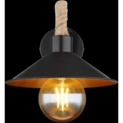 Globo Wandlampe Diana 1-flammig Schwarz Matt 220 X 180 Mm -Globo Lighting 9007371439119 3749 S 05