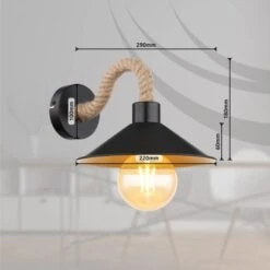 Globo Wandlampe Diana 1-flammig Schwarz Matt 220 X 180 Mm -Globo Lighting 9007371439119 3749 S 09